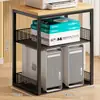 Soporte para torre de computadora, estación de trabajo móvil debajo del escritorio, estante de almacenamiento tipo maleta con ruedas, bandeja de soporte base, organizador de almacenamiento