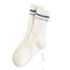 Calcetines blancos de algodón básicos para mujer, estilo preppy HELLO CRAYON, calcetines de punto para todas las estaciones, calcetines de media pantorrilla, estilo ins