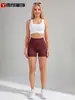 Novos Shorts de Yoga Transfronteiriços para Mulheres, Estilo Europeu e Americano, Cintura Alta, Ajustados, Shorts Fitness de Secagem Rápida, Shorts Fitness Levanta Bumbum Pêssego, Calças Fitness Três Quartos