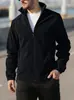 En Stock Talla Europea Nueva Transfronteriza Sudadera con Cuello Alto de Forro Polar Grueso Estilo Americano Otoño e Invierno 380g Chaqueta