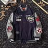 Envío Transfronterizo de Chaquetas Bordadas Retro Americanas para Hombre, Chaquetas de Béisbol de Marca de Moda de Doble Capa Pesada, Chaquetas Casuales de Cuero PU para Hombre