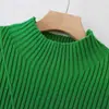Ropa de Mujer Transfronteriza Primavera/Verano 2026 Moda Europea y Americana Chaleco de Punto Delgado Acanalado Cuello Medio Alto de Wechat para Mujer M86910