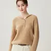 Bai Cai Rong Nuevo Otoño/Invierno 100% Cachemira Pura Tejido con Capucha de Punto de Botón Único Medio Abierto Capa Interior para Viajar