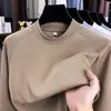 Camiseta antibacterial de algodón modal de manga larga de 10 A para hombre, colección otoño 2026, cuello redondo, color liso, sudadera básica casual para hombre