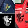 Pegatinas de calavera con la bandera estadounidense transfronteriza para coche, pegatinas reflectantes impermeables con rayas de calavera, pegatinas decorativas personalizadas.