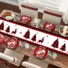 Caminho de mesa de Natal Xiyin TEMU transfronteiriço, tira longa festiva, nova decoração de mesa, decorações de Natal, toalha de mesa