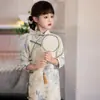 Qipaos Seleccionados Cuidadosamente para Niñas Estilos de Primavera y Otoño, Ropa Tradicional China para Niños, Nuevo Traje Tang Estilo Chino, Vestido Estilo República de China para el Festival de Mediados de Otoño