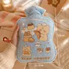 Bolsa de Água Quente de Cartoon para Enchimento de Água de Inverno Ursinho Fofo de Lã Bolsa Térmica para Água Quente Despejar Quente Barriga Quente Bolsa de Mão Venda por Atacado