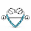 Anillo para Pezón de Acero Inoxidable con Circonita y Lazo para Mujer Uña para Pezón Provocador Perforación de Pecho Uña para Pezón Joyería para Perforación Corporal