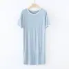 Vestido de Noite de Algodão Amargo de Manga Curta Feminino Verão Solto Tamanho Grande Pijama Roupas de Casa Estilo Coreano Fino Vestido Longo