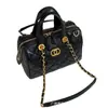 Bolso Bowling Acolchado con Cadena Estilo Tweed Retro Versátil 2025 Nuevo Bolso Boston Simple Cruzado de Mano