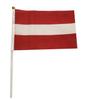 Bandera de Letonia, bandera para ondear a mano, poliéster, impresión a doble cara, asta de plástico, venta directa de fábrica, se puede mostrar