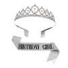Lugar Cumpleaños Corona Brillante Niña Pedrería Diadema Cinturón Reina Etiqueta Cinturón Decoración de Cumpleaños Suministros para Fiesta
