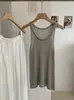 Chal sin Mangas de Borde Enrollado con Cuello en U para Mujer Kekezoon, Nuevo Estilo de Verano, Top Pulóver Versátil de Color Sólido, Foto Real Moderno 7724