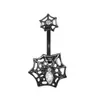 Anillo de Ombligo Nuevo de Telaraña Oscura Incrustado con Circonita Transfronterizo Uña de Ombligo de Halloween Anillo de Ombligo de Moda Personalizado Anillo de Ombligo Europeo y Americano