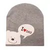 Eu amo chapéu de mamãe e papai bebê/chapéu de bebê primavera outono e inverno pulôver chapéu de tecido de algodão forma chapéu de urso