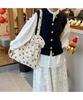 Bolso de Hombro Floral Cereza Dulce Fresco Nuevo Primavera Verano 2025 Bolso Tote de Lona Grande con Volantes de Moda