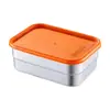 Caixa de armazenamento de alimentos de aço inoxidável 304 transfronteiriça, caixa de separação anti-odor, pode ser congelada e aquecida, recipiente de armazenamento para marmita