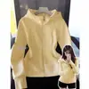 Sudadera chaqueta versátil de corte ajustado para mujer, adecuada para usar en otoño, con diseño de hombros rectos, estilo coreano de principios de primavera, con capucha, deportiva, que ciñe la cintura, top corto