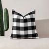 Suministro directo de fábrica funda de almohada lisa a rayas estilo coreano poliéster algodón cuadros blanco y negro almohada de cintura sin relleno