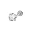 Anillo labial de circonita microincrustada en forma de corazón transfronterizo estrella de cinco puntas aleación de titanio en forma de T dientes internos simple uña labial joyería para perforación G23