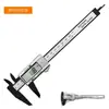 Calibrador vernier con pantalla digital electrónica de 0 a 150 mm, calibrador de plástico de alta resistencia, herramienta de medición de diámetro interior y exterior.
