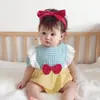 Mameluco de bebé lindo estilo coreano con lazo de princesa de manga corta, mameluco para bebé con diadema, personalización