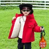 Chaqueta Roja Forrada de Polar para Niños Otoño Invierno 2026 Nuevo Abrigo de Algodón Cálido de Invierno para Bebé Chaqueta de Esquí Gruesa para Niños