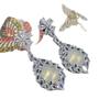 Aretes al por mayor de aguja de plata 925 con incrustaciones de calcedonia blanca de lujo ligero hielo ágata temperamento jade joyería regalos