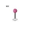 Haste de titânio G23 para piercing labial T-shaped haste reta brincos de pressão rosca externa bola de strass tcheco piercing de cartilagem do ouvido brincos de piercing 16G