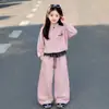 Conjunto de Ropa de Otoño Súper Lindo para Niñas 2026 Nuevo Estilo Coreano Sudadera para Niñas Mayores, Elegante Conjunto Deportivo de Dos Piezas para Niños