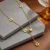 Colar Feminino Clássico Cintura Fina Personalidade Contas da Sorte Celebridade da Internet Simples Números Romanos Caminho para a Riqueza Corrente de Clavícula de Aço Titânio