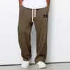 Pantalones Deportivos Casuales Largos de Pierna Ancha con Caída Holgada de Moda para Hombre de Primavera y Otoño, Transfronterizos Europeos y Americanos para Amazon
