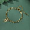 Planta de corte de suministro de exportación de comercio exterior pulsera de doble capa colgante de cactus hueco pulsera para mujer de acero inoxidable 304