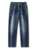 Ropa de Hombre Fengshe / Nuevo Estilo Otoño-Invierno 2026 Cintura Semi-Elástica Sin Estirar Jeans Rectos Holgados Estilo Americano Pantalones Largos