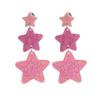 Dopamina usar chica aretes largos exagerados estrellas rosas diseño dulce plato de incienso repelente de mosquitos con clip para oreja sin perforar