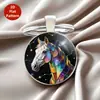 Llavero de aleación convexa con patrón de caballo colorido retro más vendido transfronterizo Colgante para coche y bolsa Llavero
