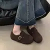 2026 Aumento Interior Estatura Baja Zapatos Birkenstock Mujer Suela Gruesa Con Terciopelo Otoño e Invierno Nuevos Mocasines Zapatos de Algodón con Piel Zapatos Birkenstock