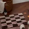 Alfombra a Cuadros de Segunda Mano Transfronteriza, Felpudo de Terciopelo, Alfombrilla Absorbente para Suelo de Baño, Alfombra Tufted para Sala de Estar, Dormitorio, Mesita de Noche