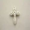 Acessórios de Unha Populares Transfronteiriços com Cruz Cravejada de Diamantes, Decorações de Unha Coração Prata Cromado Retro Super Brilhantes Europeias e Americanas