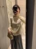 Liquidação, Sem Devoluções ou Trocas, Roupas de Outono, Estilo Coreano, Simples, Uso Diário, Versátil, Emagrecedora, Macia e Aconchegante, Gola Redonda, Camiseta de Manga Comprida para Mulheres 92032