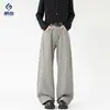 Ropa de Hombre Xintang 2026 Primavera Pantalones Casuales con Cinturón de Botón, Pantalones Largos Versátiles, Pantalones Casuales Finos de Verano para Hombre