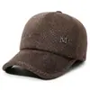 Estilo Nuevo de Invierno para Hombres de Mediana Edad y Mayores, con Forro de Terciopelo Grueso, Resistente al Frío, Gorra de Béisbol, Protección para los Oídos al Aire Libre, Gorra Cálida de Pico de Pato, Gorro de Algodón a Prueba de Viento