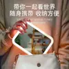 Espejo de maquillaje LED con lámpara, espejo pequeño de escritorio para mujer, estilo Ins, para dormitorio, portátil, de escritorio.