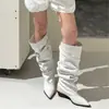 Chuyuji Botas Brancas de Menina Quente Bico Fino Botas Longas para Mulheres 2026 Novo Modelo Cano Largo Emagrecimento Botas Arredondadas Botas de Equitação