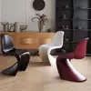 Taburete de maquillaje para el hogar nórdico, silla de reunión simple y creativa con respaldo, popular silla Panton de plástico acrílico, silla de comedor