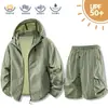 Nova Roupa de Proteção Solar de Verão para Homens, Seda Gelada UPF50+, Estilo Casal, Anti-UV, Leve, Jaqueta Esportiva Respirável para Homens e Mulheres