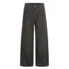 Pantalones de trabajo de leñador estilo americano con patchwork para hombre, marca de moda de alta calle, con diseño de pliegues, pantalones anchos rectos holgados