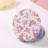 Espejo Pequeño Floral, Espejo de Mano para Maquillaje de Estudiante, Espejo Plegable Portátil, Espejo de Tocador de Doble Cara, Espejo de Tocador de Escritorio