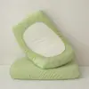 Funda de almohada acolchada de algodón puro color sólido, algodón lavado, lavable, transpirable y cómoda para todas las estaciones, adecuada para dormitorios de estudiantes
